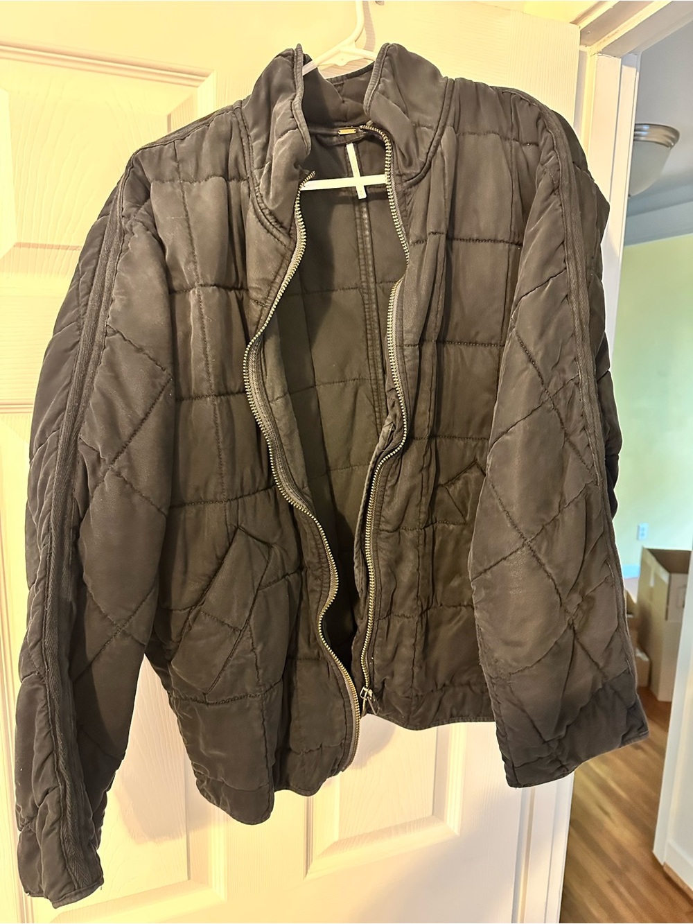We The Free Quilted Black Puffer Jacket